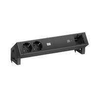 BACHMANN DESK2-2 contatti di Protezione USB C, Caricatore USB 60 W, 1 ABD, 0,2 m, GST18, Colore: Nero