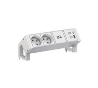 BACHMANN DESK2-2 porte in alluminio, 1 USB A/C, 22 W, 0,2 m, GST18