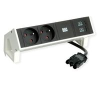 BACHMANN DESK2 2 x UTE 1 x USB A/C 22 W 0,2 m GST18 RAL9010