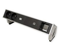 BACHMANN DESK2 2 x UTE 1 x USB C 60 W 1 x CM 0,2 m GST18 INOX