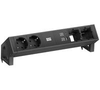 Bachmann DESK2 2xCEE7/3, caricatore USB A/C, 2 x cm, corrente 0,2 m GST18 RAL9005