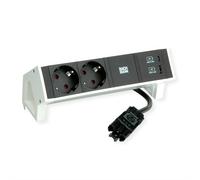 Bachmann Desk2 2xSchutzkontakt USB A&C Charger 22W GST18 weiss Strip 902.932