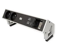 BACHMANN DESK2 2xUTE 1xUSB A&C 22W 1xCM 0,2m GST18 INOX