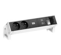 BACHMANN DESK2 2xUTE 1xUSB A/C 22W 1xCM 0,2m GST18 RAL9010