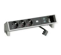 Bachmann DESK2 3 x CEE7/3 1 cm USB Charger A/C 22 W, 0,2 m GST18 INOX