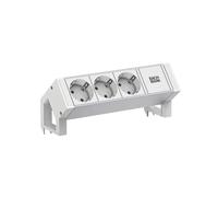 BACHMANN DESK2 ALU BIANCO 3 X CEE7/3 0,2 m GST18 RAL9010