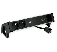 BACHMANN DESK2 - Caricatore USB USB in Alluminio Nero, 60 W, 1 ABD 0,2 m, GST18