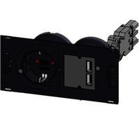 Bachmann DUE - Presa - 2P - Tipo F USB - con serratura - 1 presa 2 porte USB - 16 A - 250 V CA - Nero RAL 9005 NEW