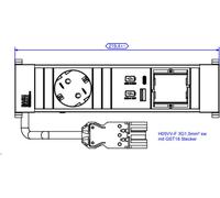 Bachmann Power Frame S 1xCEE7/3916.5031xcm 1xusb 22W 0,2 m GST18 NEW
