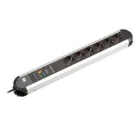 BACH 331.006 - Presa multipla, a 6 vie, tipo F - CEE 7/3, nera