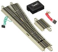 Bachmann Snap-Fit E-Z TRACK #5 TURNOUT-DESTRA (1/carta) -Binario NICKEL ARGENTO con piano stradale grigio-Scala HO, Taglia unica, 44566