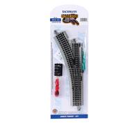 Bachmann Trains 44561 Snap-Fit E-Z Track Remote Turnout-Left (1/Card) -Nickel Si