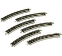 Bachmann Trains - Snap-Fit E-Z TRACK 11.25” RADIUS CURVED TRACK (6/card) - NICKE
