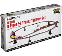 Bachmann Trains - Snap-Fit E-Z TRACK 8 PC. E-Z TRACK TALL PIER SET - NICKEL SILV