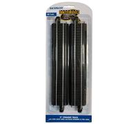 Bachmann Trains - Snap-Fit E-Z TRACK 9” STRAIGHT TRACK (4/card) - STEEL ALLOY Ra