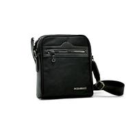 Baci & Abbracci Borsello Uomo Tracolla Impermeabile in Nylon, Borsa Piccola con Cerniera, Marsupio Versatile ed Elegante, Tracolla Regolabile e Comoda Nera