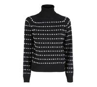 Baci & Abbracci Maglione dolcevita da donna con dettagli pelosi - nero