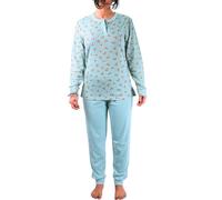 Baci & Abbracci Pigiama Donna Cotone Lungo Invernale Due Pezzi Maniche Lunghe