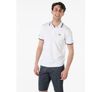 Baci & Abbracci Polo da uomo in cotone a maniche corte - bianco