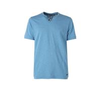 Baci & Abbracci T-shirt da uomo in cotone con bottoncini - blu
