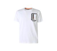 Baci & Abbracci T-shirt girocollo da uomo in cotone con taschino e zip - bianco
