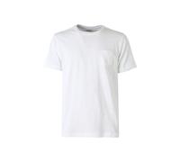 Baci & Abbracci T-shirt girocollo in cotone da uomo con taschino - bianco