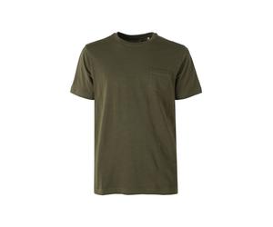 Baci & Abbracci T-shirt girocollo in cotone da uomo con taschino - militare