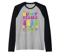 Baci da Coniglio e Auguri di Primavera Maglia con Maniche Raglan