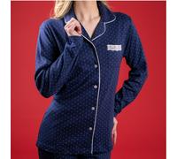 Baci Di Notte Pigiama Donna Caldo Cotone Aperto Avanti Art.31279
