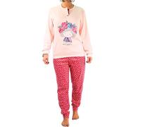 Baci e Abbracci Pigiama Donna Cotone Lungo Invernale Caldo 100% Due Pezzi Maniche Lunghe