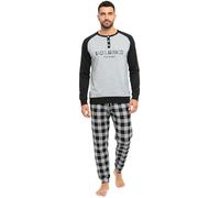 Baci e Abbracci Pigiama Uomo Invernale Lungo 100% Caldo Cotone Interlock in Scatola Pigiama Uomo Cotone Lungo Adulto Ragazzo Fantasie Eleganti