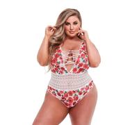 Baci White Floral & Lace Teddy XL
