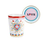 BACI MILANO BICCHIERE ACQUA 37 CL IN PORCELLANA CON PIATTINO - MAMMA MIA