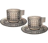 Baci Milano Coppia TAZZINE da Caffe con PIATTINO Acrilico. Linea Zen ZCOF.ZEN02