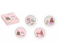 Baci Milano Dia 19 cm Piatto Rotondo, Set da 4, Choco