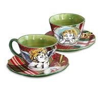 BACI MILANO SET 2 TAZZINE DA CAFFE TARTAN ACCESSORI CUCINA TAVOLA CASA INTERNI