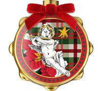 Baci Milano Xmas Tartan Tamburello in Porcellana XDRUM.TAR02 Natale Decorazione Albero Sfera
