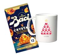 Baci Perugina Crystal Edition + tazza mug personalizzabile Scatola con Praline di Cioccolato Fondente Extra al Gusto di Arancia con Nocciole, Mandorle e Granella Croccante all'Arancia 150g