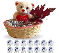 Baci Perugina Idee Regalo di Natale 2024 - Cesto Con 175gr Baci Perugina + Orsacchiotto + Stella di Natale Artificiale