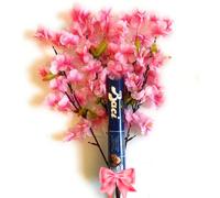 Baci Perugina Idee Regalo di Natale - Bouquet di Fior di Pesco + Tubo Baci Perugina da 87,5gr Classic Fondente Luisa - Confezione Regalo (ROSA)