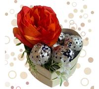 Baci Perugina Idee Regalo Festa Della Mamma 2024- Scatola Cofanetto Cuore + 125gr Cioccolatini Baci Perugina Classico + Rosa Artificiale Pesca (CUORE PANNA) - Pasqua 2024