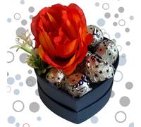 Baci Perugina -Idee Regalo Festa Della Mamma 2024 - Scatola Cofanetto Cuore + 130gr Cioccolatini + Rosa Artificiale Pesca (CUORE GRIGIO ANTRACITE)