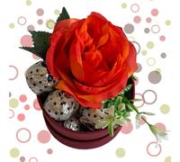 Baci Perugina Idee Regalo Festa Della Mamma 2024 - Scatola Cofanetto Tondo Bordeaux + 130gr Cioccolatini Baci Perugina Classico + Rosa Artificiale Pesca (TONDO BORDEAUX)