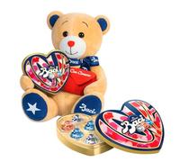 Baci Perugina Mix Peluche con Letterina + Cuore Latta Love con Cioccolatini Assortiti Latte, Classico e Caramellato 100g