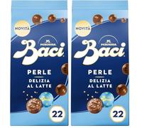 BACI PERUGINA Perle Latte Cioccolatini al Latte ripieni alle Nocciole, Sacchetto 154g (Confezione da 2)