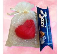 Baci Perugina Regalo Festa della Mamma 2025 - Tubino Perugina 37,5gr + Cuore Luminoso + Sacchettino in Organza