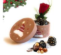 Baci Perugina Regalo San Valentino 2024 - Cofanetto + 130gr di Baci Perugina Extra Dark 70% Fondentissimo + Rosa Decorativa - Confezione Regalo Inclusa