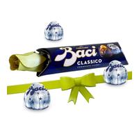 Baci Perugina Regalo Uomo e Donna - Cioccolatini Baci Perugina 37,5gr + Bocciolo Rosa Petali In Legno Verdi-Compleanno (Verde)