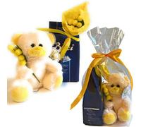 Baci Perugina Regalo Uomo e Donna Compleanno - Peluche Mimosa + Baci Bag 125gr + Bouquet Mimosa Artificiale (BACI PERUGINA)