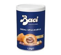 Baci Professional Crema Spalmabile con Granella di Nocciole 1,2 kg, Crema al Cacao e Nocciole per Farcitura Croissant, Pancake, Crêpes, Dolci e Dessert, Senza Glutine